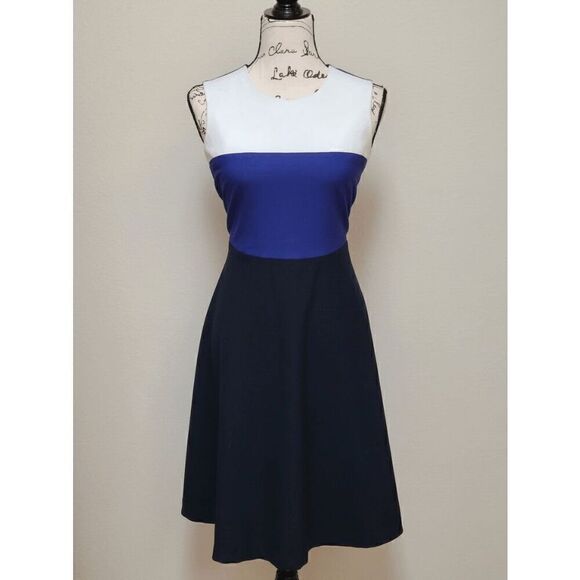 TALBOTS Colorblock Tri-color A-line Sleeveless Dress SIZE 6P MSRP $159 - Picture 4 of 14